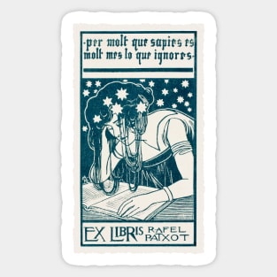 Bookplate with motto Sticker